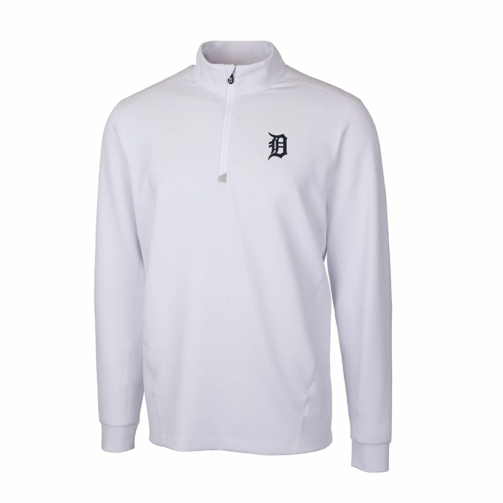 White Detroit Tigers Cutter & Buck Traverse Stretch Quarter-Zip Pullover Top
