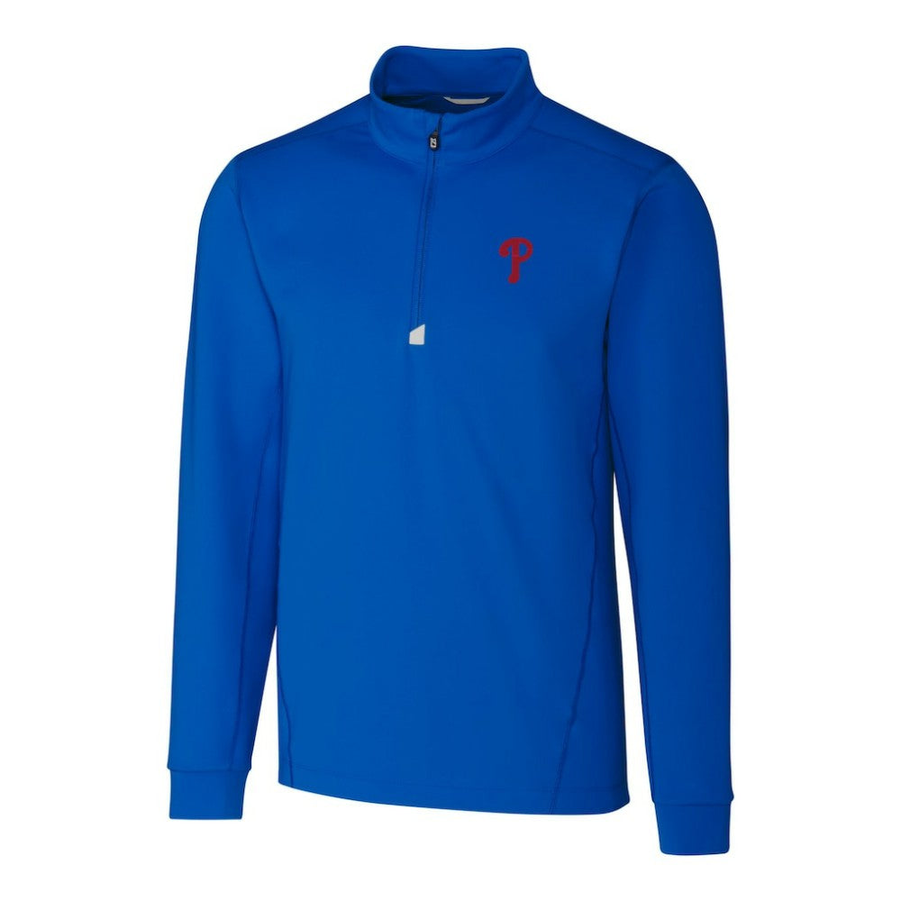 Royal Philadelphia Phillies Cutter & Buck Traverse Stretch Quarter-Zip Pullover Top