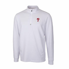 White Philadelphia Phillies Cutter & Buck Traverse Stretch Quarter-Zip Pullover Top