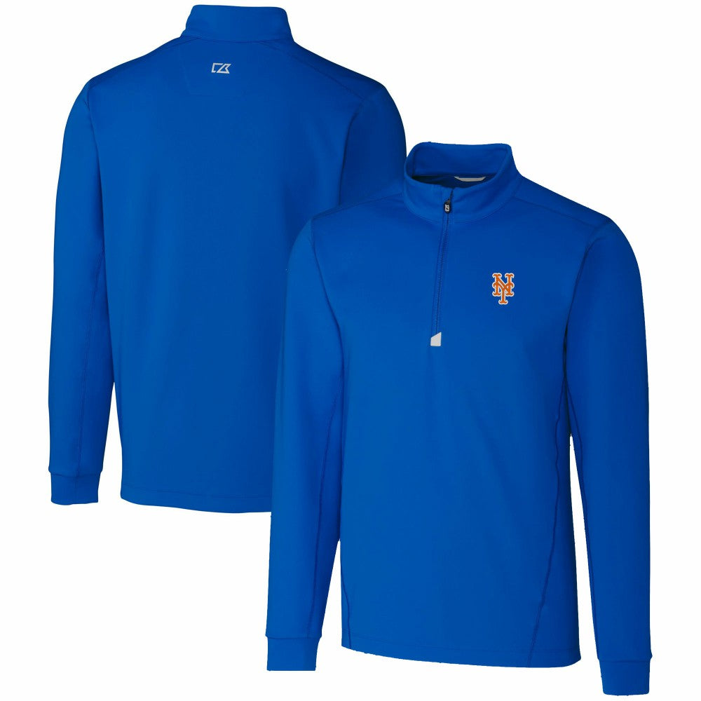 Royal New York Mets Cutter & Buck Traverse Stretch Quarter-Zip Pullover Top