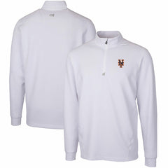 White New York Mets Cutter & Buck Traverse Stretch Quarter-Zip Pullover Top