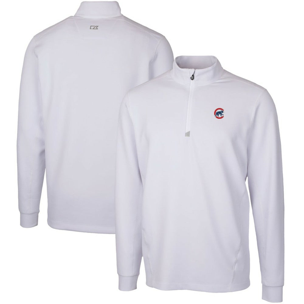 White Chicago Cubs Cutter & Buck Traverse Stretch Quarter-Zip Pullover Top