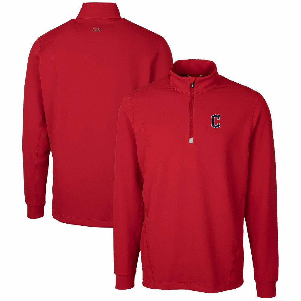 Red Cleveland Guardians Cutter & Buck Traverse Stretch Quarter-Zip Pullover Top