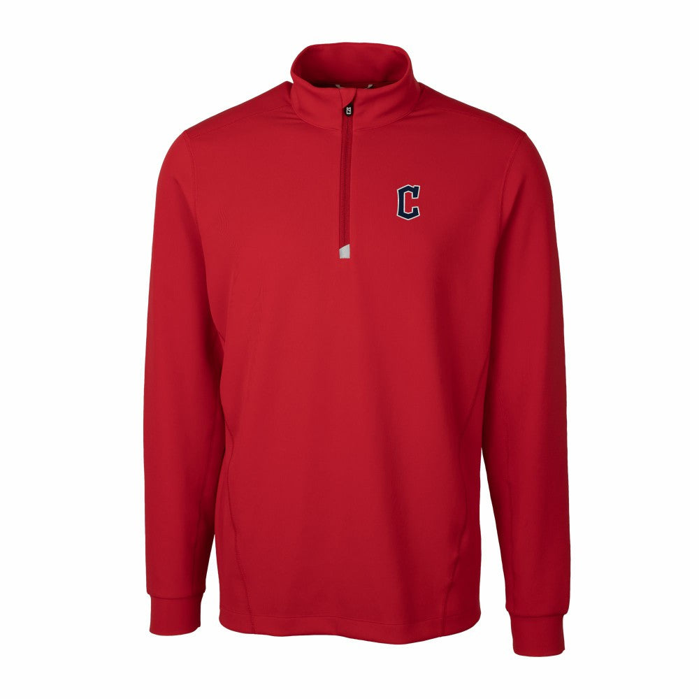 Red Cleveland Guardians Cutter & Buck Traverse Stretch Quarter-Zip Pullover Top