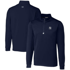 Navy New York Yankees Cutter & Buck Traverse Stretch Quarter-Zip Pullover Top
