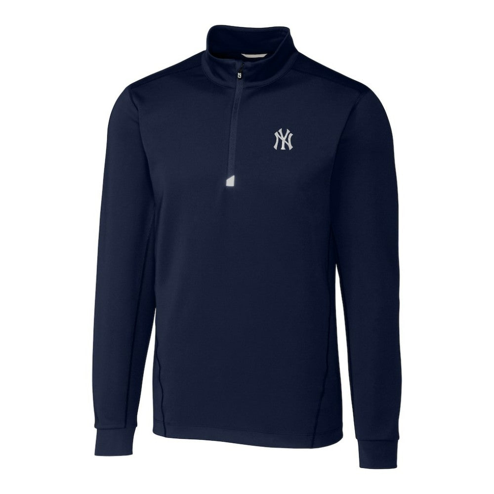 Navy New York Yankees Cutter & Buck Traverse Stretch Quarter-Zip Pullover Top