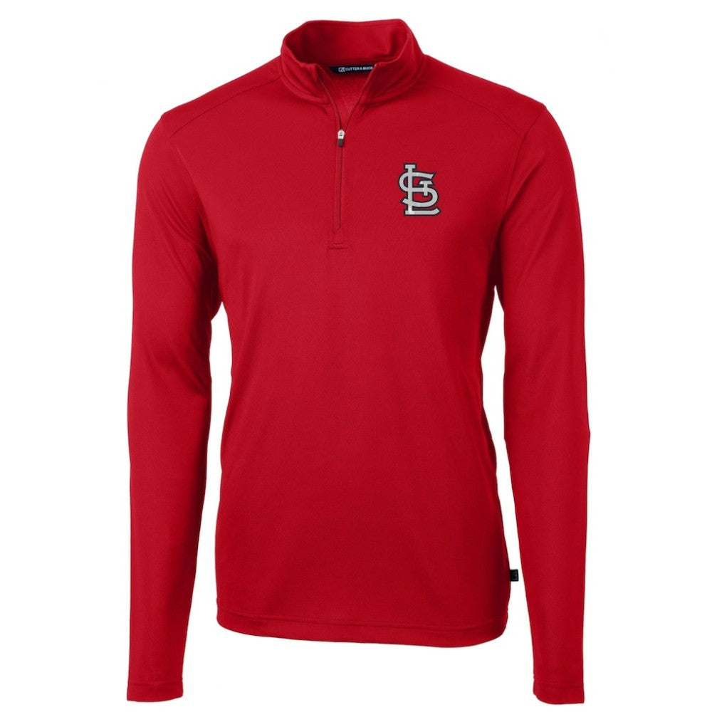 Red St. Louis Cardinals Cutter & Buck Virtue Eco Pique Recycled Quarter-Zip Pullover Top