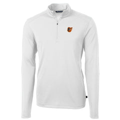 White Baltimore Orioles Cutter & Buck Virtue Eco Pique Recycled Quarter-Zip Pullover Top