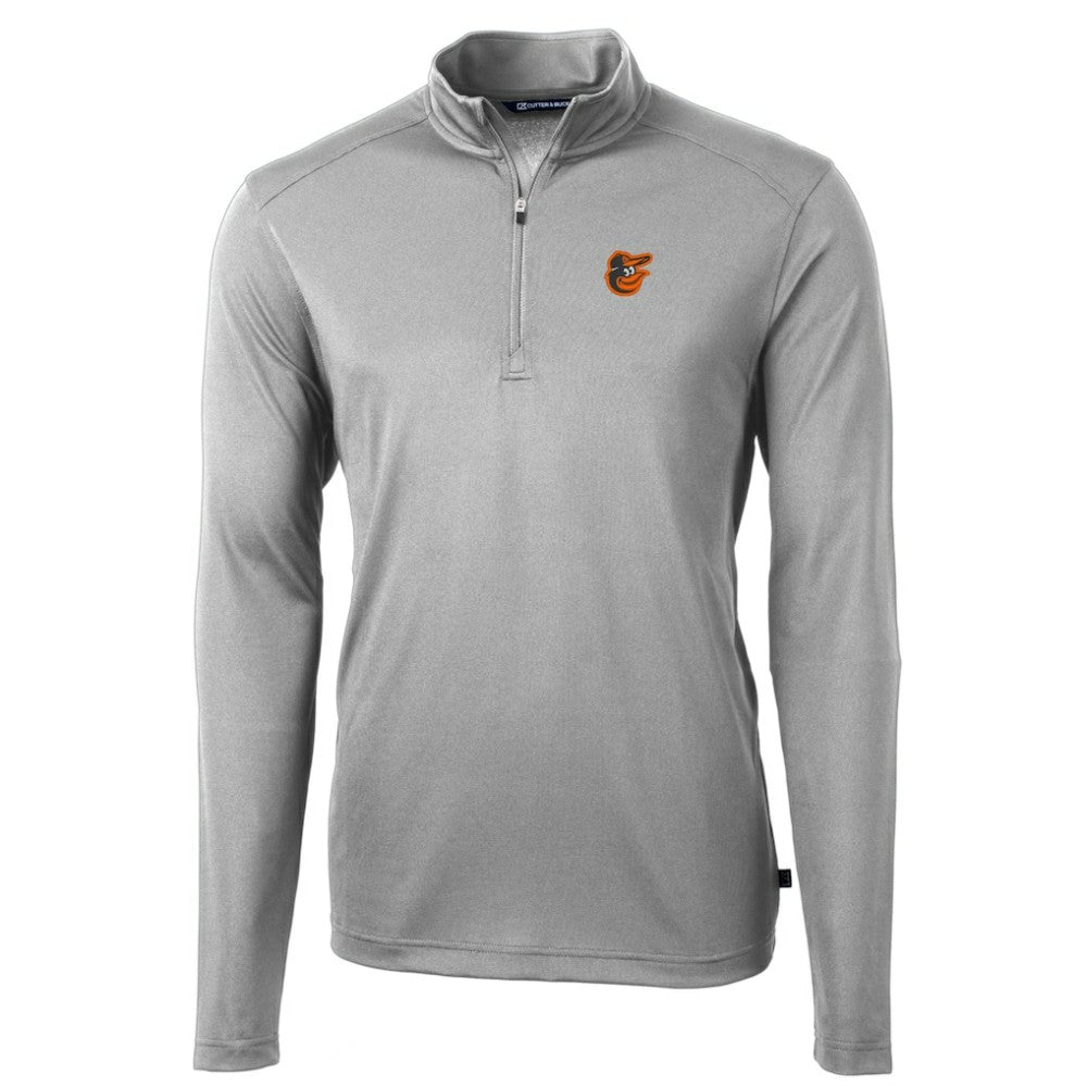 Gray Baltimore Orioles Cutter & Buck Virtue Eco Pique Recycled Quarter-Zip Pullover Top