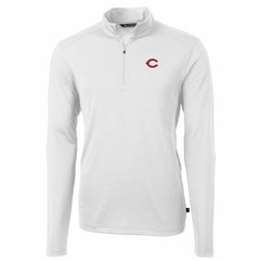 White Cincinnati Reds Cutter & Buck Virtue Eco Pique Recycled Quarter-Zip Pullover Top