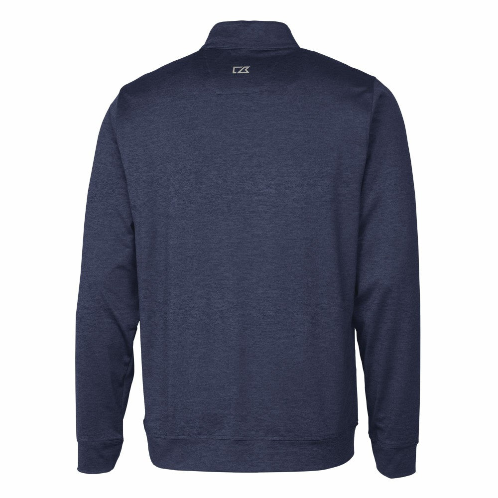 Navy Milwaukee Brewers Cutter & Buck Stealth Heathered Quarter-Zip Pullover Top