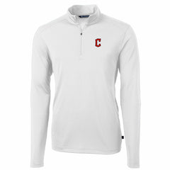 White Cleveland Guardians Cutter & Buck Virtue Eco Pique Recycled Quarter-Zip Pullover Top