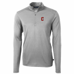 Gray Cleveland Guardians Cutter & Buck Virtue Eco Pique Recycled Quarter-Zip Pullover Top