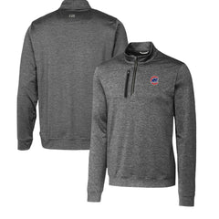 Gray Chicago Cubs Cutter & Buck Stealth Heathered Quarter-Zip Pullover Top