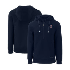 Navy Chicago Cubs Cutter & Buck Stars & Stripes Roam Eco Half-Zip Recycled Pullover Hoodie