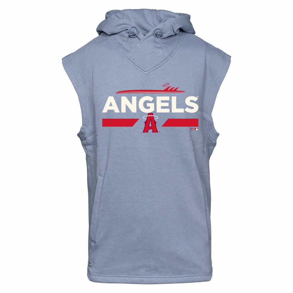 Gray Los Angeles Angels Levelwear City Connect Throttle No Hitter Hoodie Sleeveless T-Shirt