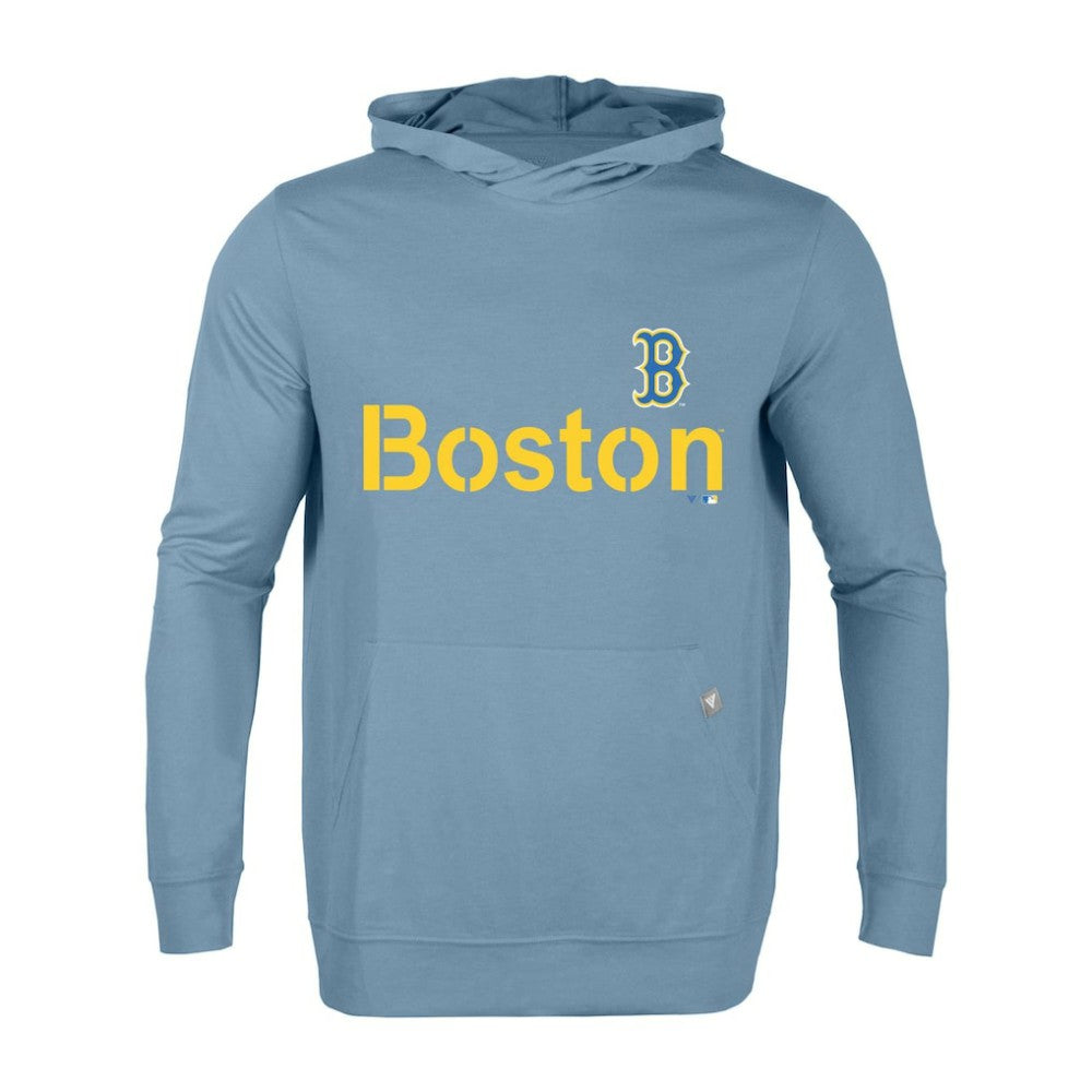 Light Blue Boston Red Sox Levelwear City Connect Relay Core Logo Pullover Hoodie
