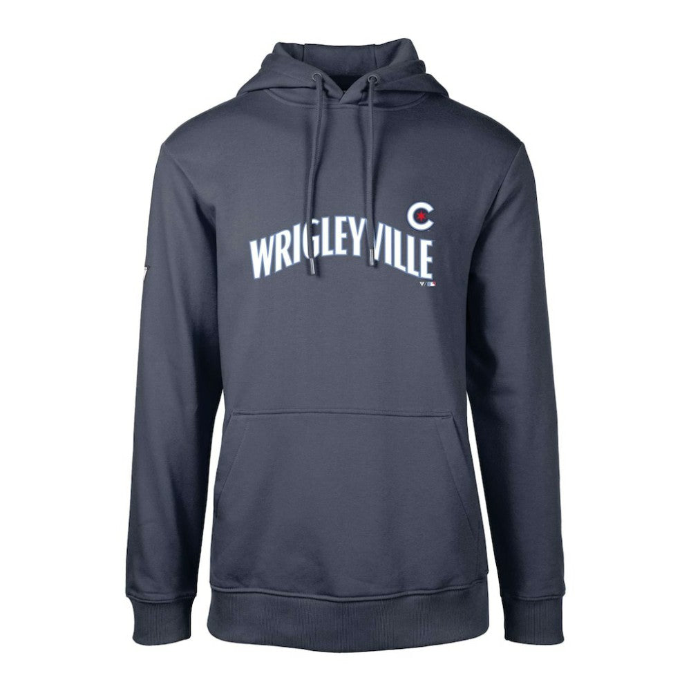 Navy Chicago Cubs Levelwear City Connect Podium Core Logo Pullover Hoodie
