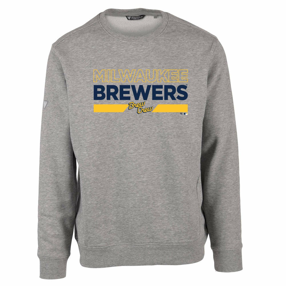 Heather Gray Milwaukee Brewers Levelwear City Connect Zane No Hitter Pullover Sweatshirt