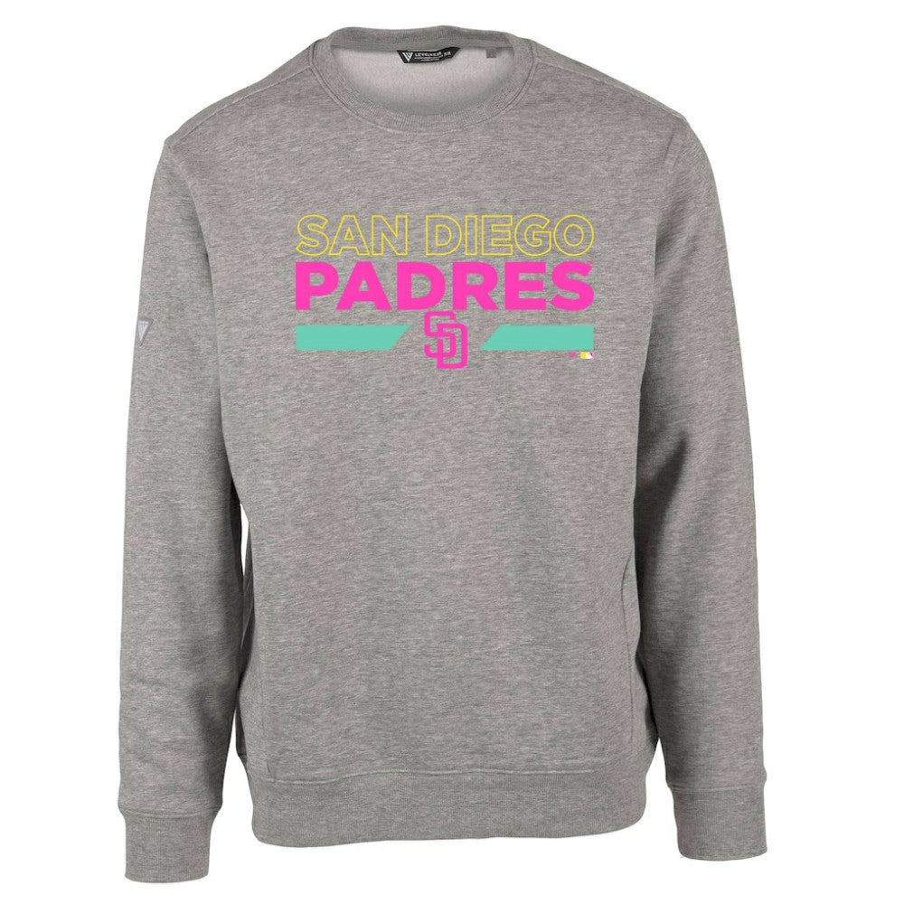 Heather Gray San Diego Padres Levelwear City Connect Zane No Hitter Pullover Sweatshirt