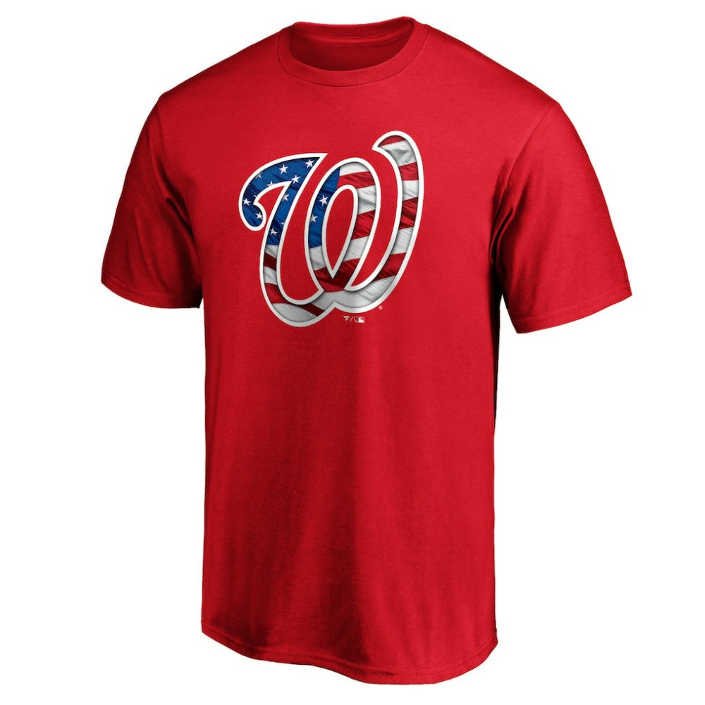 Red Washington Nationals Banner Wave T-Shirt