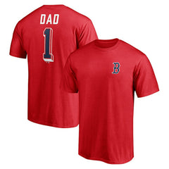Red Boston Red Sox Number One Dad T-Shirt
