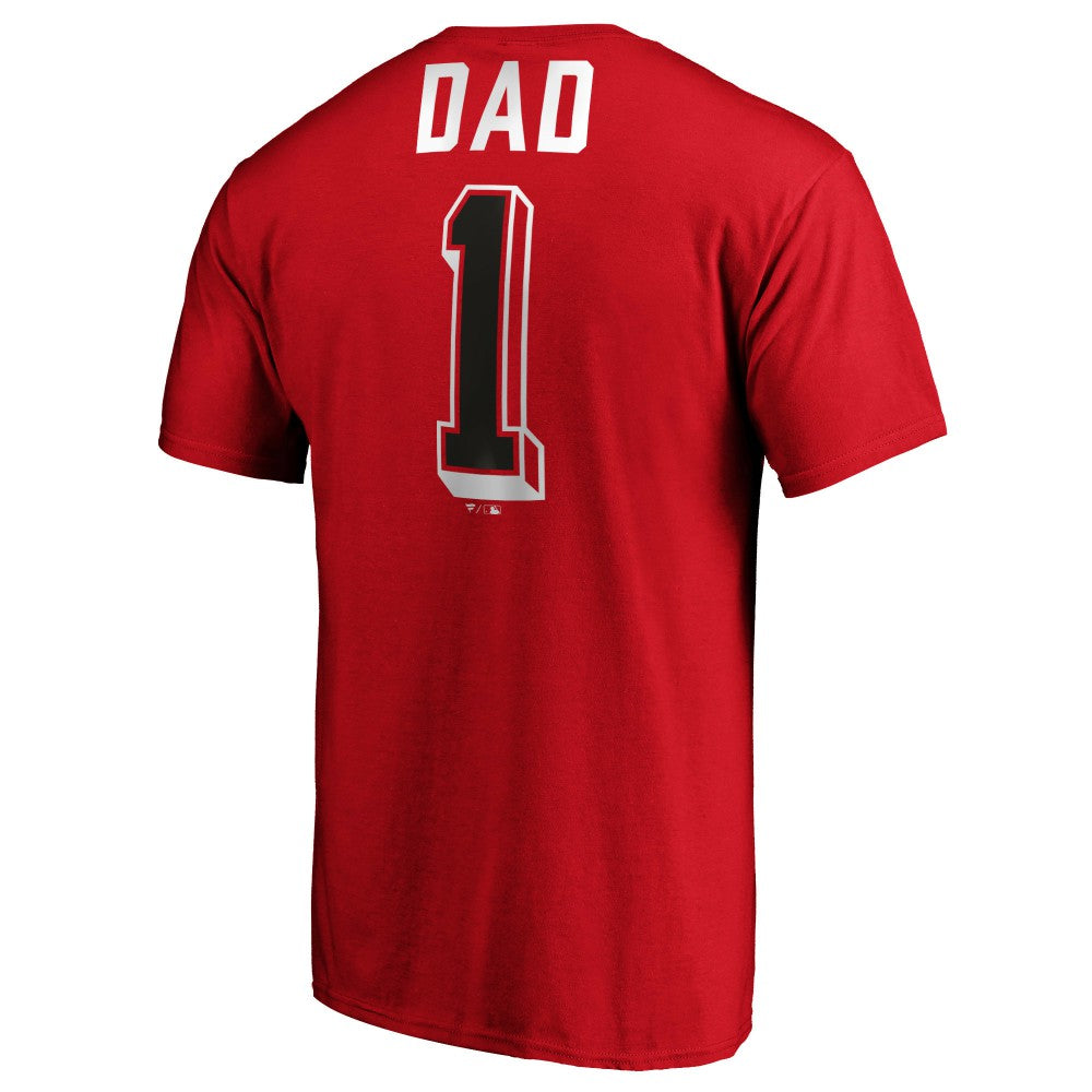 Red Cincinnati Reds Number One Dad T-Shirt