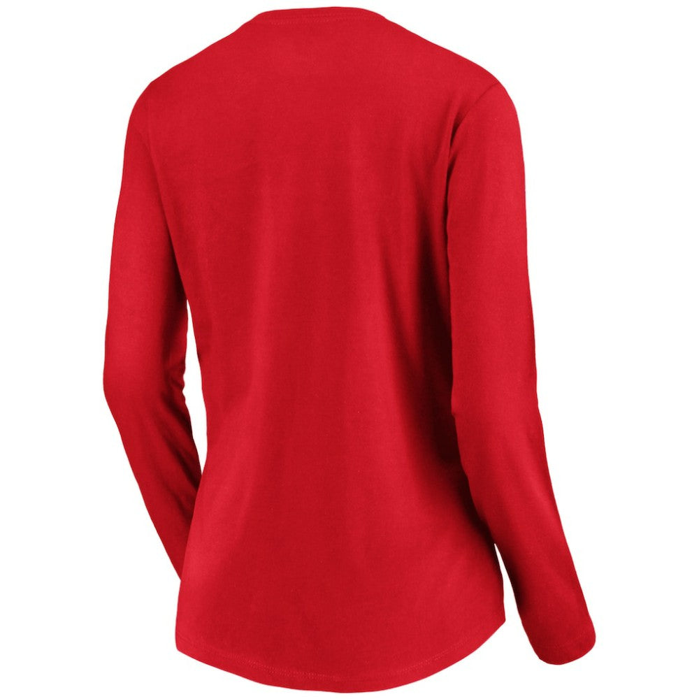 Red St. Louis Cardinals Women's Team Long Sleeve V-Neck T-Shirt
