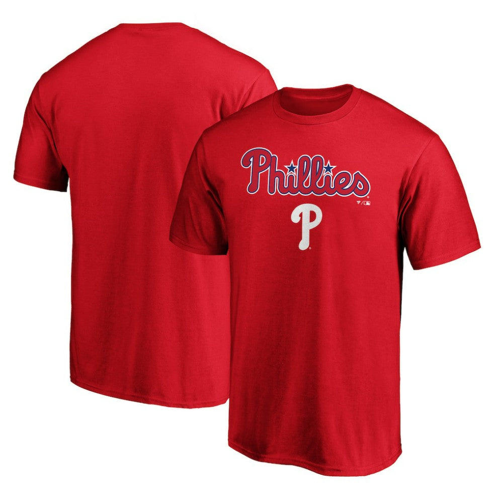 Red Philadelphia Phillies Team Lockup T-Shirt