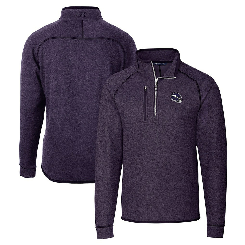 Cutter & Buck Helmet Mainsail Sweater-Knit Half-Zip Pullover Jacket - Minnesota Vikings Pullover