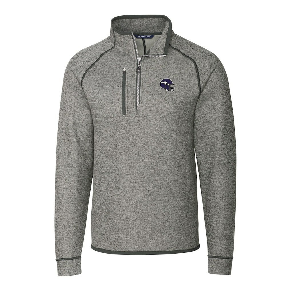 Cutter & Buck Helmet Mainsail Sweater-Knit Half-Zip Pullover Jacket - Minnesota Vikings Pullover