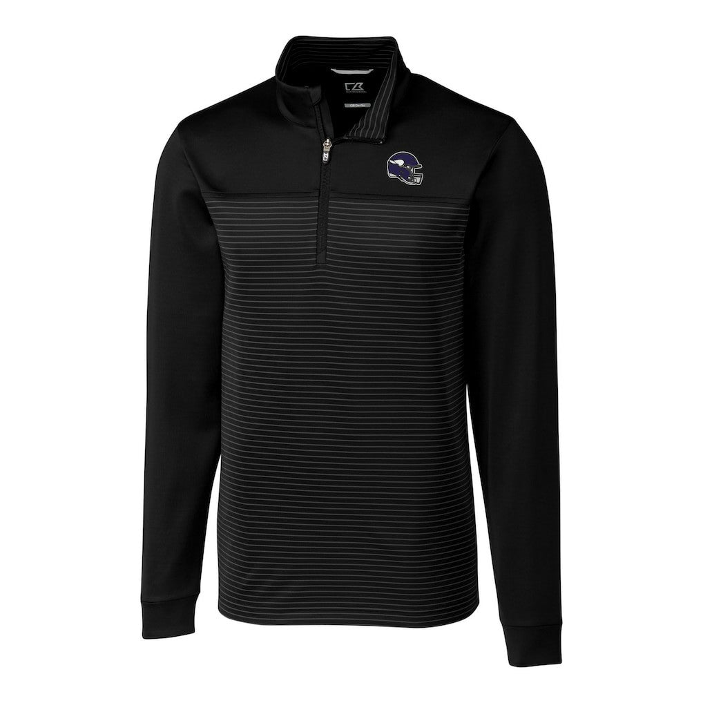 Cutter & Buck Traverse Stripe Stretch Quarter-Zip Pullover Top - Minnesota Vikings Pullover