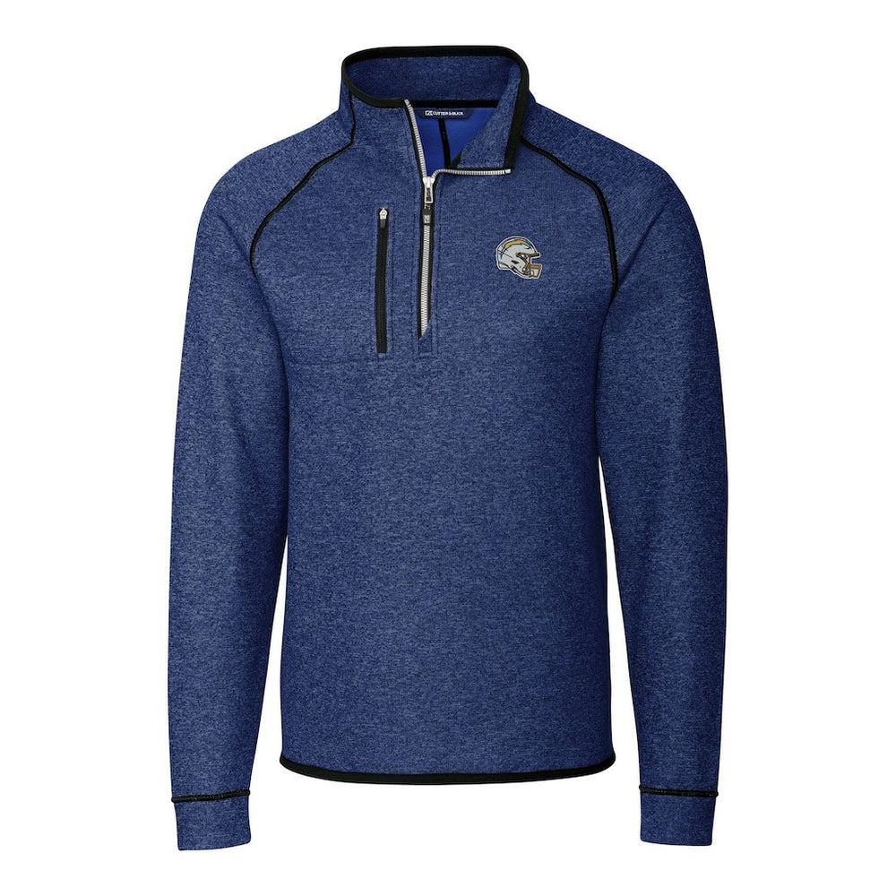 Cutter & Buck Helmet Mainsail Sweater-Knit Half-Zip Pullover Jacket - Los Angeles Chargers Pullover