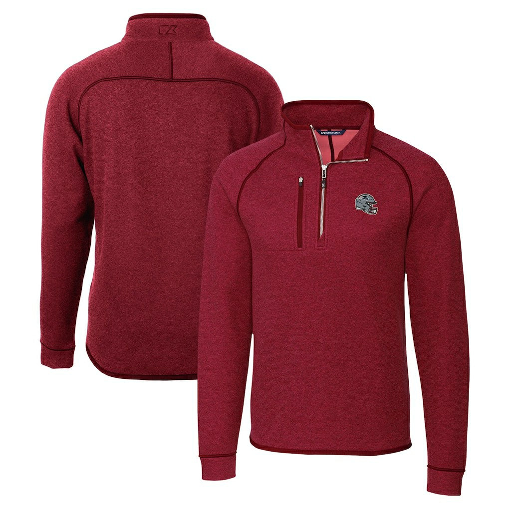 Cutter & Buck Helmet Mainsail Sweater-Knit Half-Zip Pullover Jacket - New England Patriots Pullover