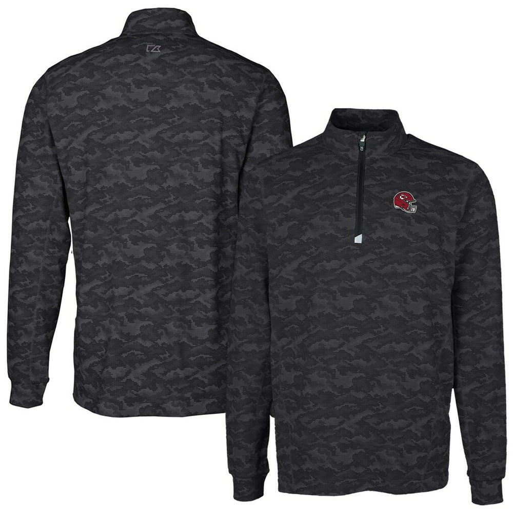 Cutter & Buck Helmet Traverse Camo Print Stretch Quarter-Zip Pullover Top - Kansas City Chiefs Pullover