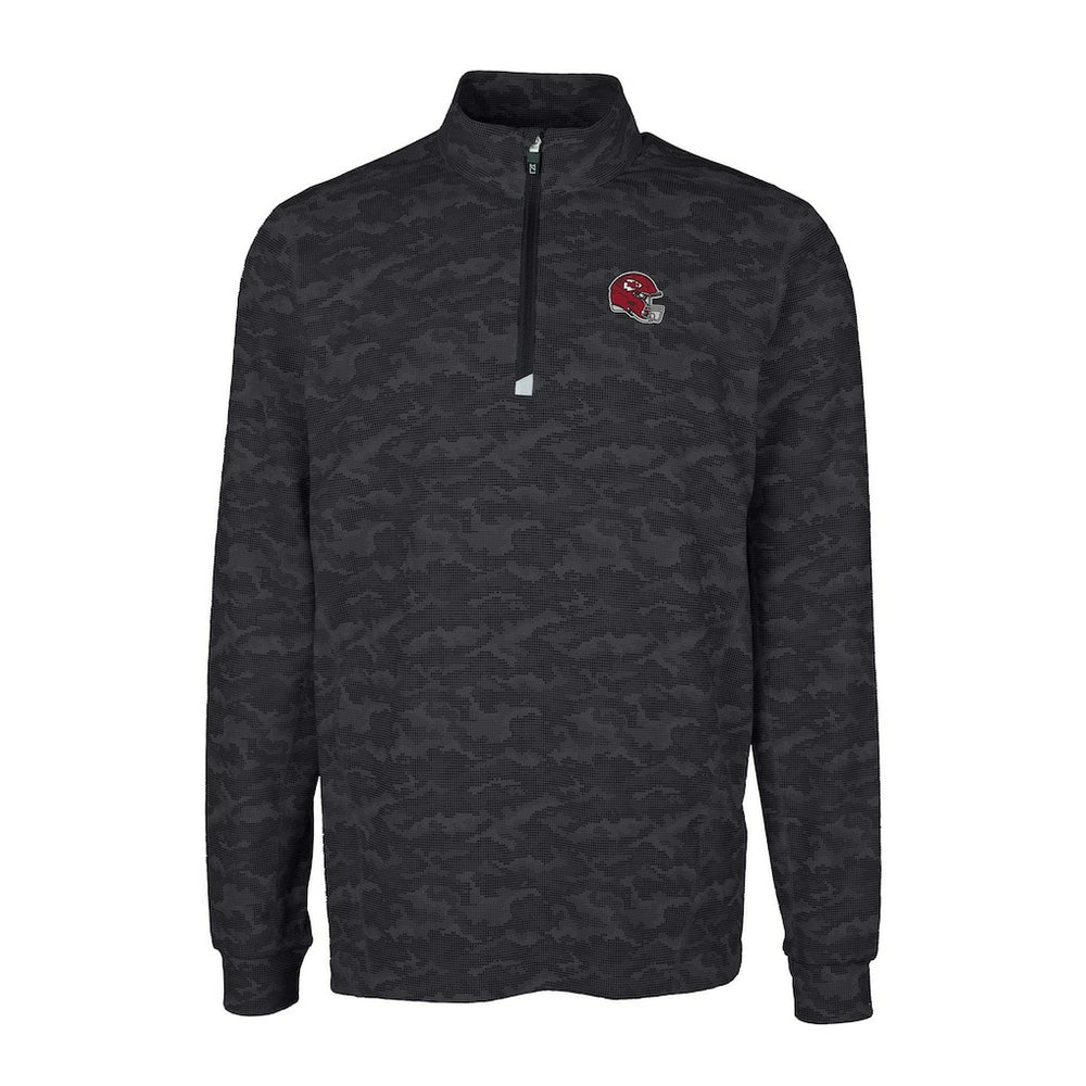 Cutter & Buck Helmet Traverse Camo Print Stretch Quarter-Zip Pullover Top - Kansas City Chiefs Pullover