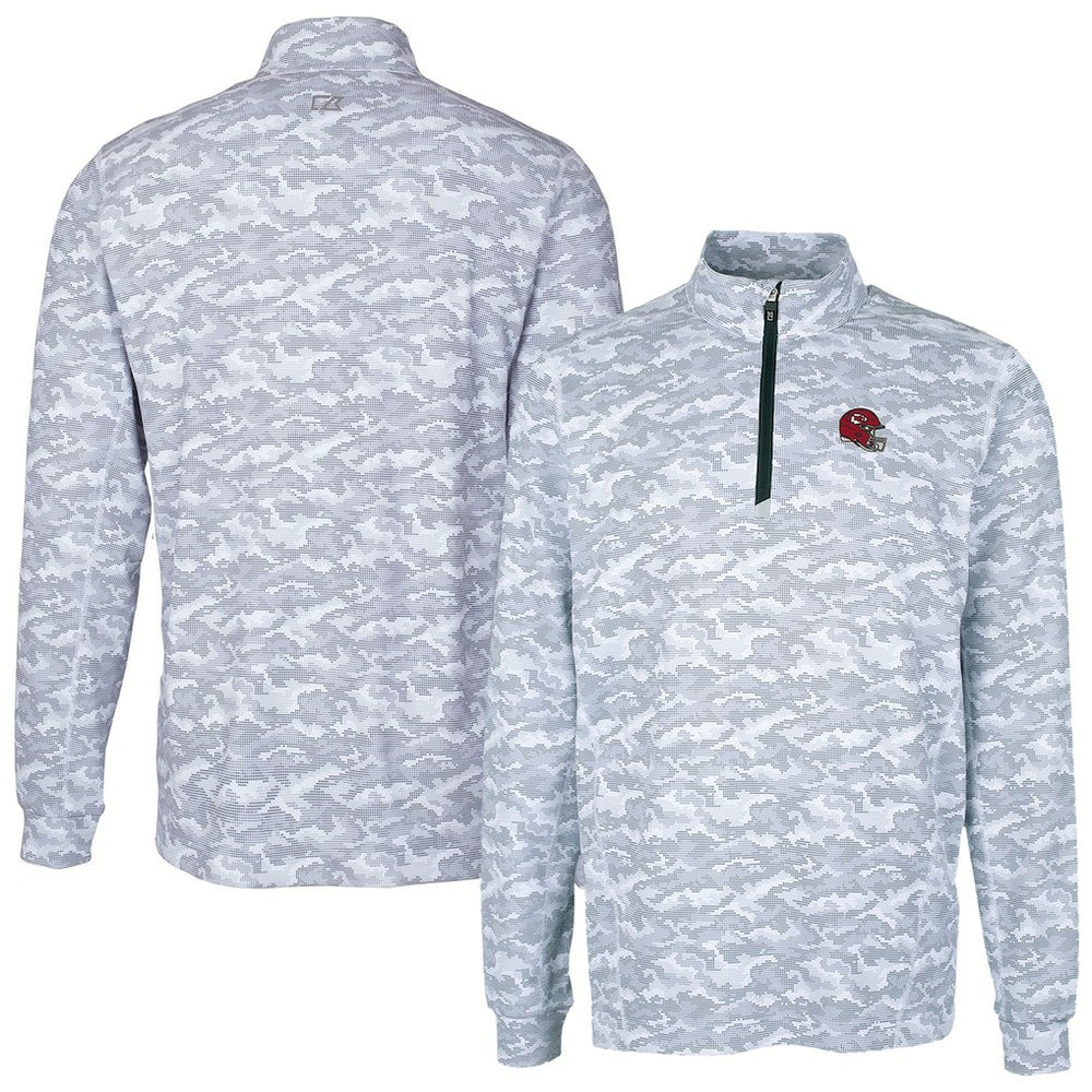 Cutter & Buck Helmet Traverse Camo Print Stretch Quarter-Zip Pullover Top - Kansas City Chiefs Pullover