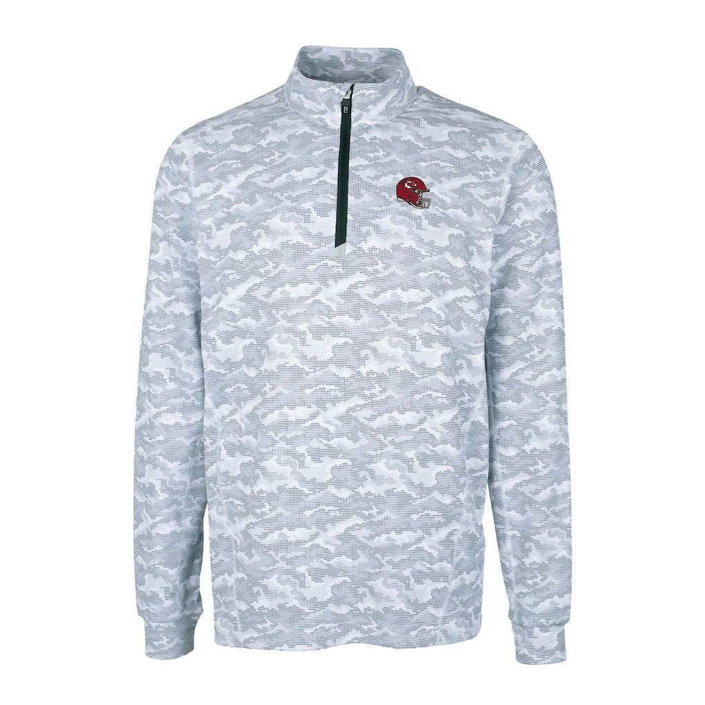 Cutter & Buck Helmet Traverse Camo Print Stretch Quarter-Zip Pullover Top - Kansas City Chiefs Pullover