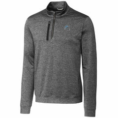 Cutter & Buck Helmet Stealth Heathered Quarter-Zip Pullover Top - Detroit Lions Pullover