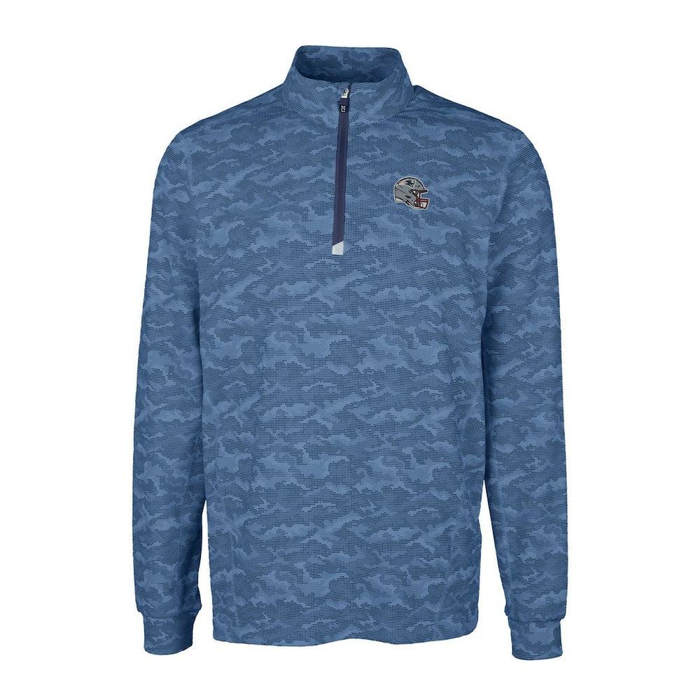 Cutter & Buck Helmet Traverse Camo Print Stretch Quarter-Zip Pullover Top - New England Patriots Pullover