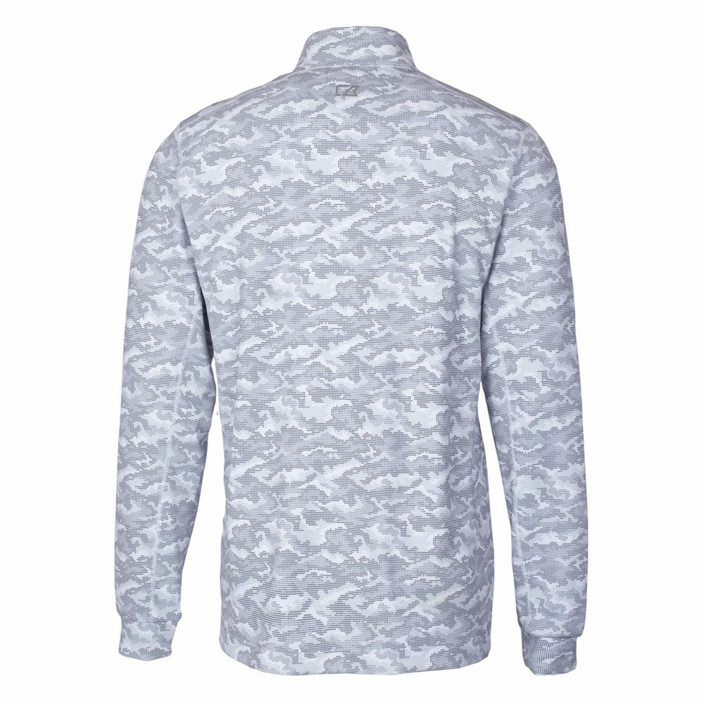 Cutter & Buck Helmet Traverse Camo Print Stretch Quarter-Zip Pullover Top - Detroit Lions Pullover