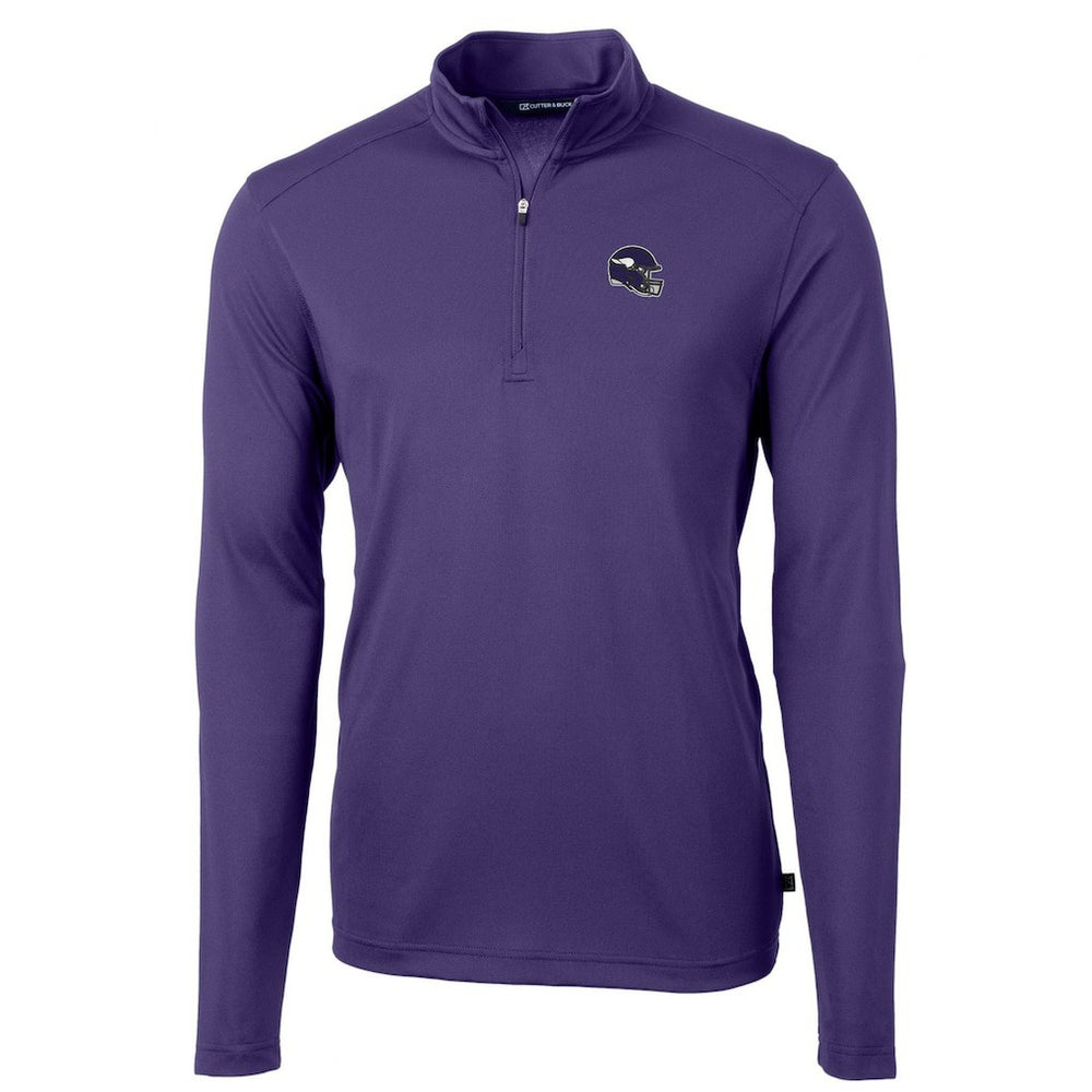 Cutter & Buck Helmet Virtue Eco Pique Recycled Quarter-Zip Pullover Top - Minnesota Vikings Pullover