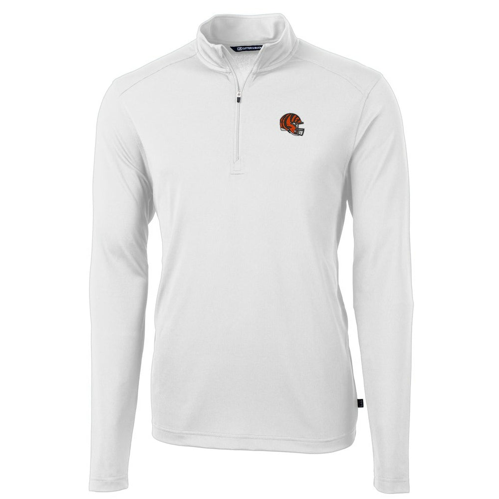 Cutter & Buck Helmet Virtue Eco Pique Recycled Quarter-Zip Pullover Top - Cincinnati Bengals Pullover