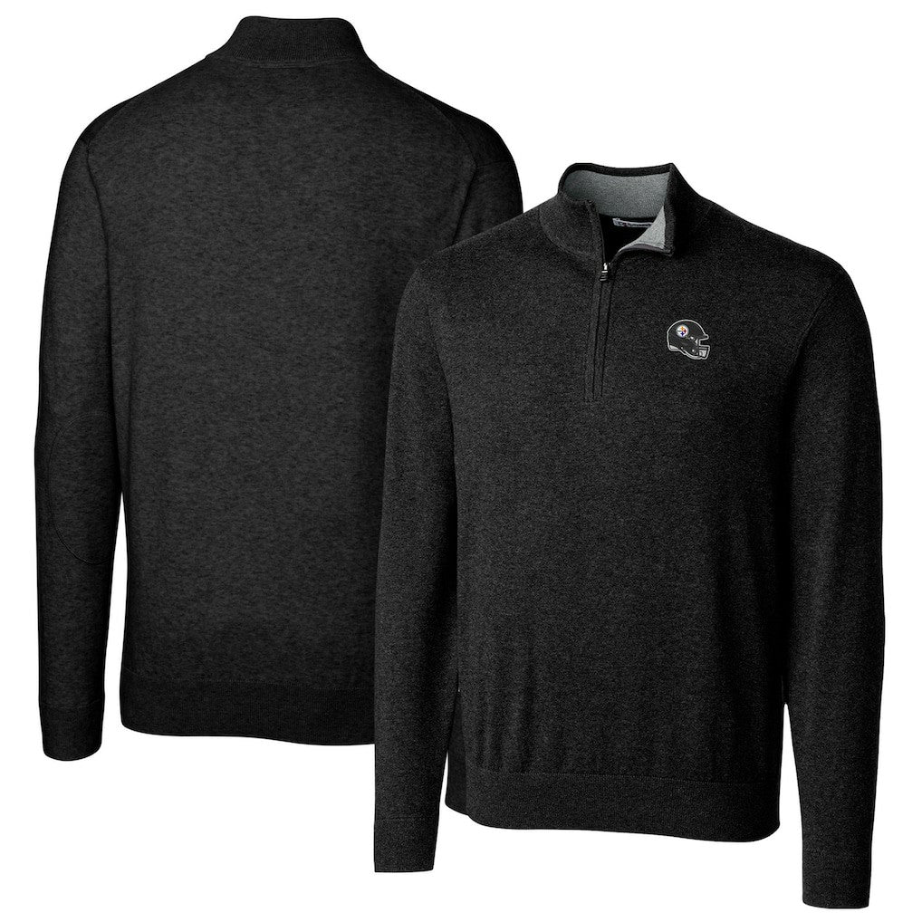 Cutter & Buck Helmet Lakemont Tri-Blend Quarter-Zip Pullover Sweater - Pittsburgh Steelers Pullover