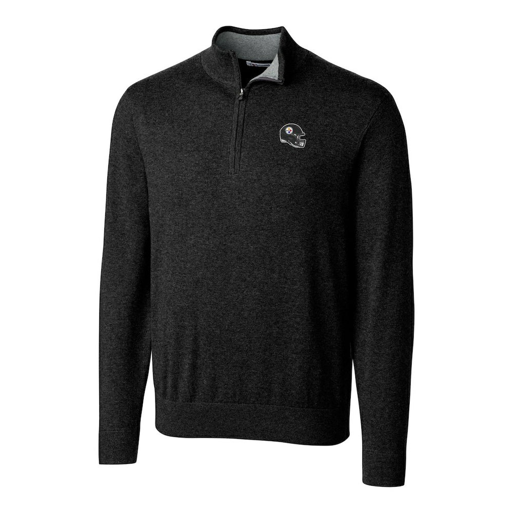 Cutter & Buck Helmet Lakemont Tri-Blend Quarter-Zip Pullover Sweater - Pittsburgh Steelers Pullover