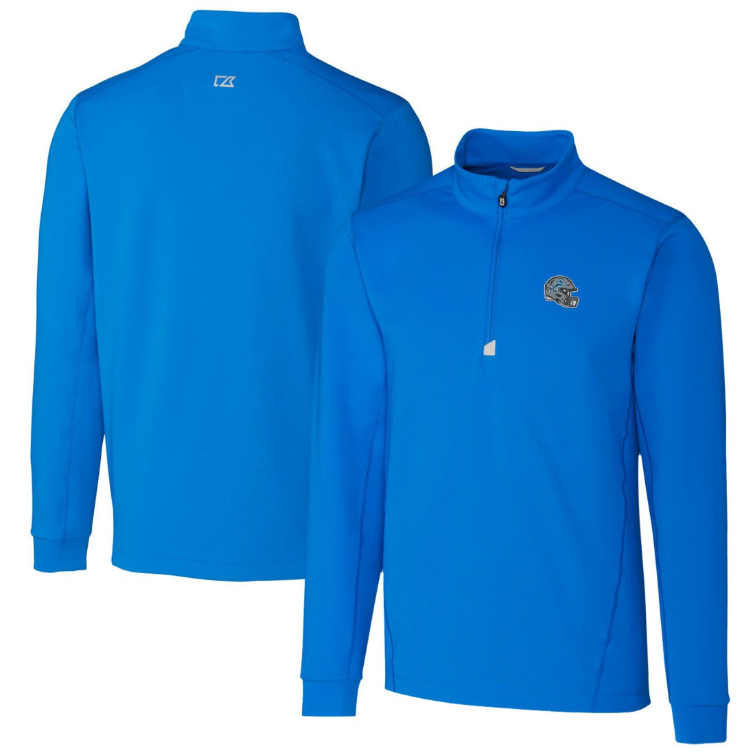 Cutter & Buck Helmet Traverse Stretch Quarter-Zip Pullover Top - Detroit Lions Pullover