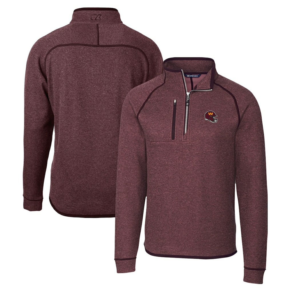 Cutter & Buck Helmet Mainsail Sweater-Knit Half-Zip Pullover Jacket - Washington Commanders Pullover
