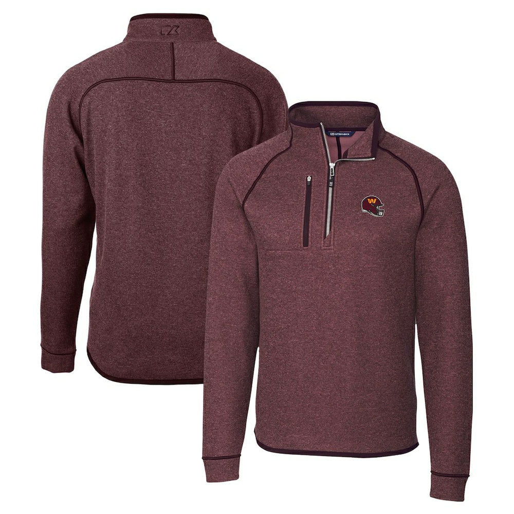 Cutter & Buck Helmet Mainsail Sweater-Knit Half-Zip Pullover Jacket - Washington Commanders Pullover