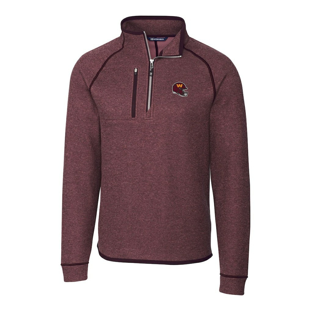 Cutter & Buck Helmet Mainsail Sweater-Knit Half-Zip Pullover Jacket - Washington Commanders Pullover