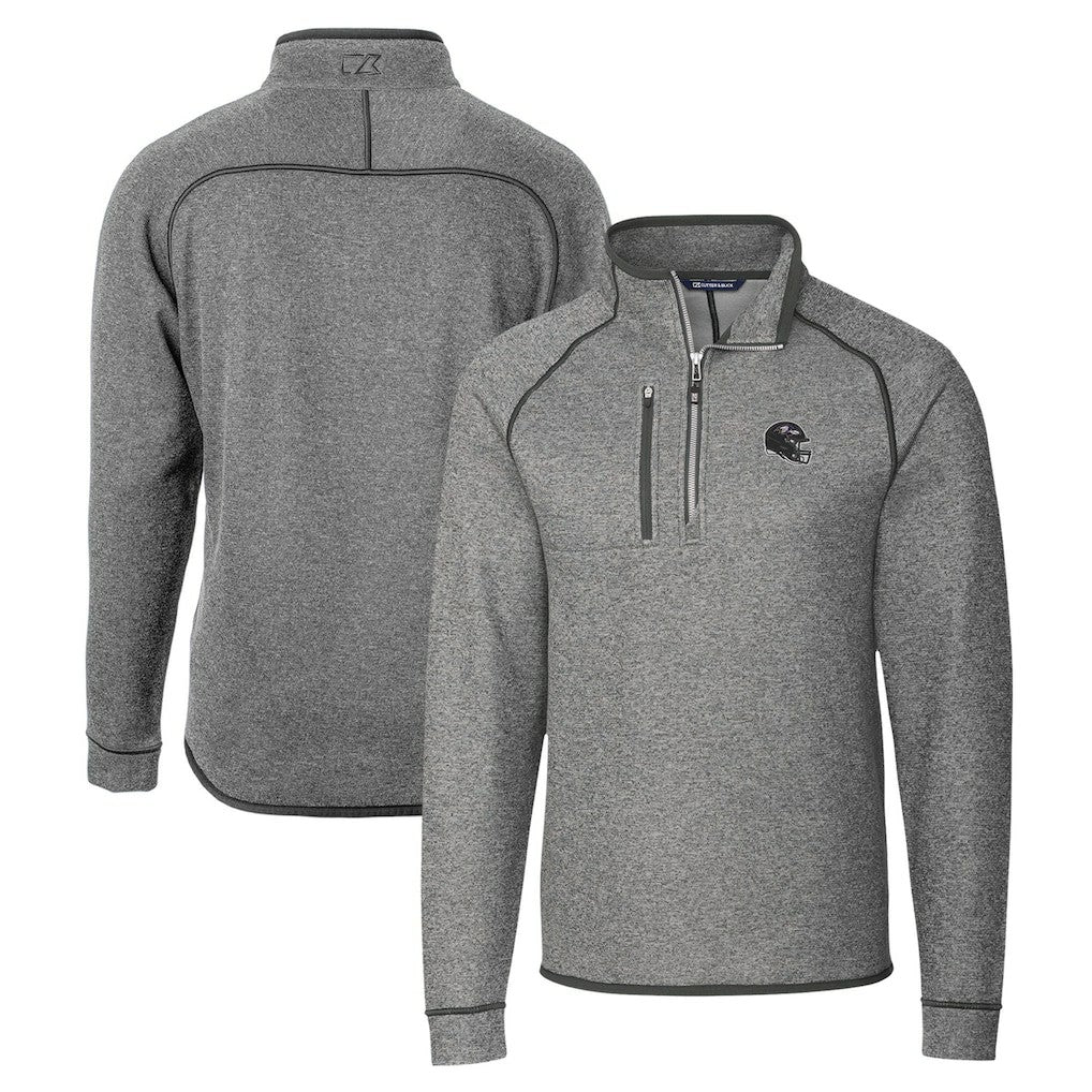 Cutter & Buck Helmet Mainsail Sweater-Knit Half-Zip Pullover Jacket - Baltimore Ravens Pullover